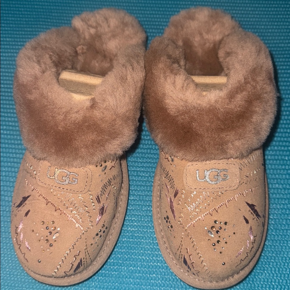 UGG Coquette Gold Burst Genuine Shearling Lined Slipper